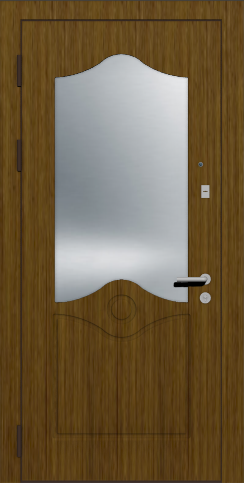 Красивая входная дверь с зеркалом шпон дуба рустикальный